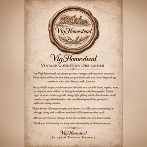 Vintage Condition DISCLAIMER